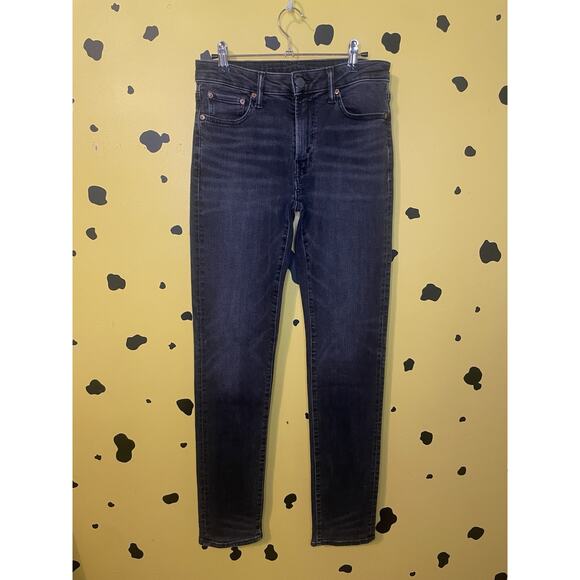 American Eagle Jeans Mens 30x34 AIRFLEX Black Slim Casual Streetwear Grunge - Picture 1 of 8